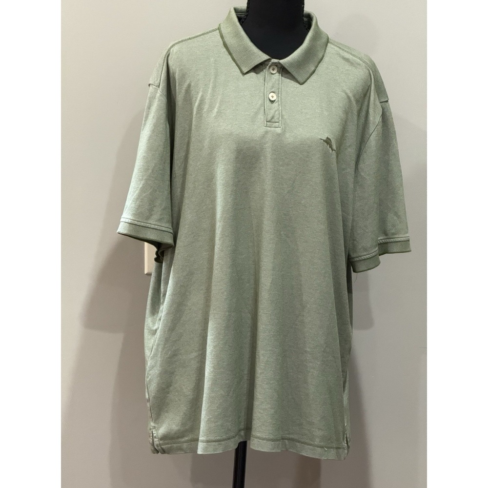Tommy Bahama Muted Olive Polo Size XL Coastal Resort Preppy Casual Minimalist